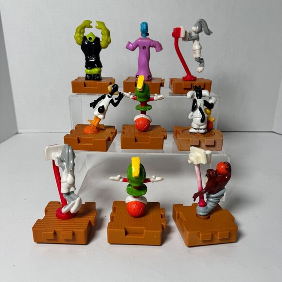 1996 McDonalds Space Jam Looney Tunes Spin Top Figures Lot of 9 Basketball Toys - Picture 3 of 6